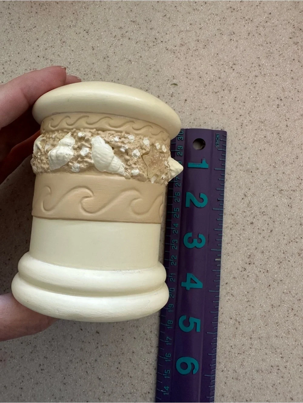 Neutral Beach Shell Accent Toothbrush Holder and Tumbler Set